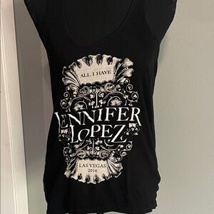 Jennifer Lopez Black and White Graphic Racerback Tank - All I Have -Las Vegas